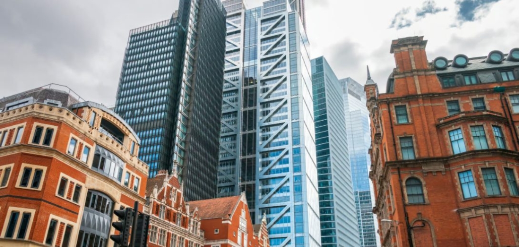 London financial district skyline